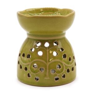 Fresh Tree of Life Ceramic Oil Burner Lime
