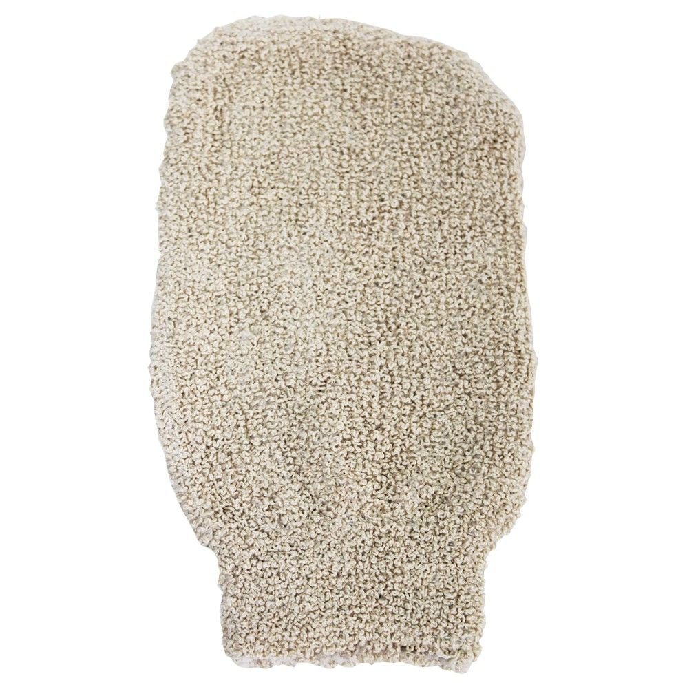 soothing exfoliating bath mitt jute cotton cream Soothing Exfoliating Bath Mitt Jute Cotton Cream
