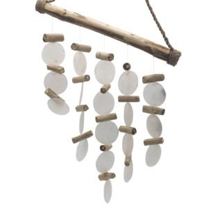 Soothing Breeze Driftwood Chime Pearl Capiz