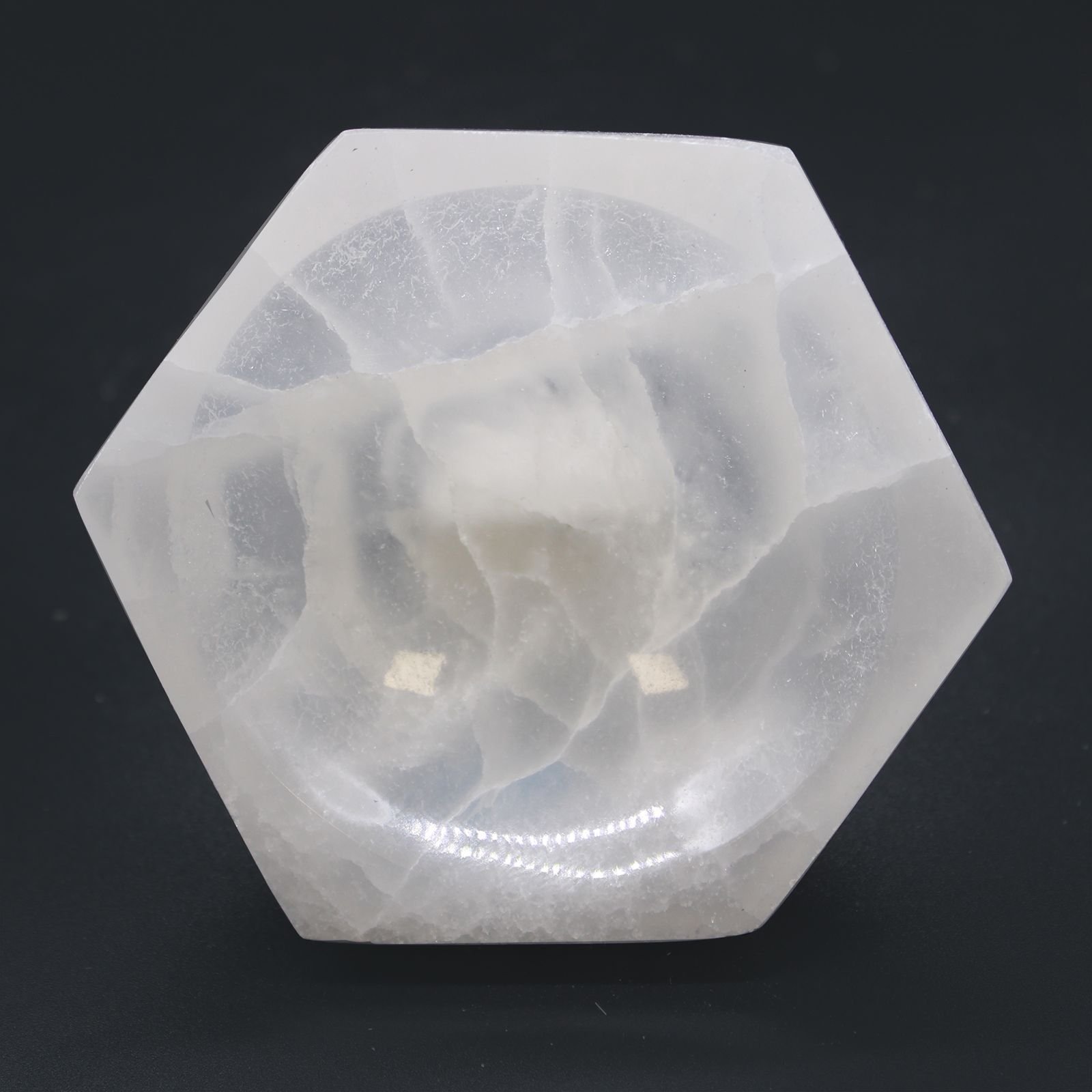 balancing geometry crystal bowl selenite hex Balancing Geometry Crystal Bowl Selenite Hex - Image 2