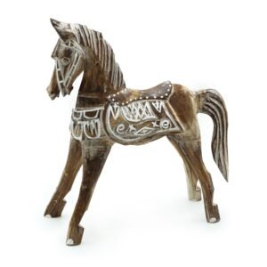 Majestic Antique Horse Statue Large Wood