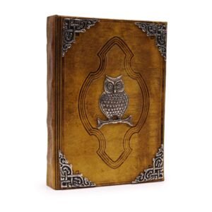 Wisdom Keeper Leather Journal with Zinc Owl