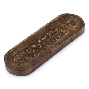 Serenity Incense Tray Floral Mango Wood