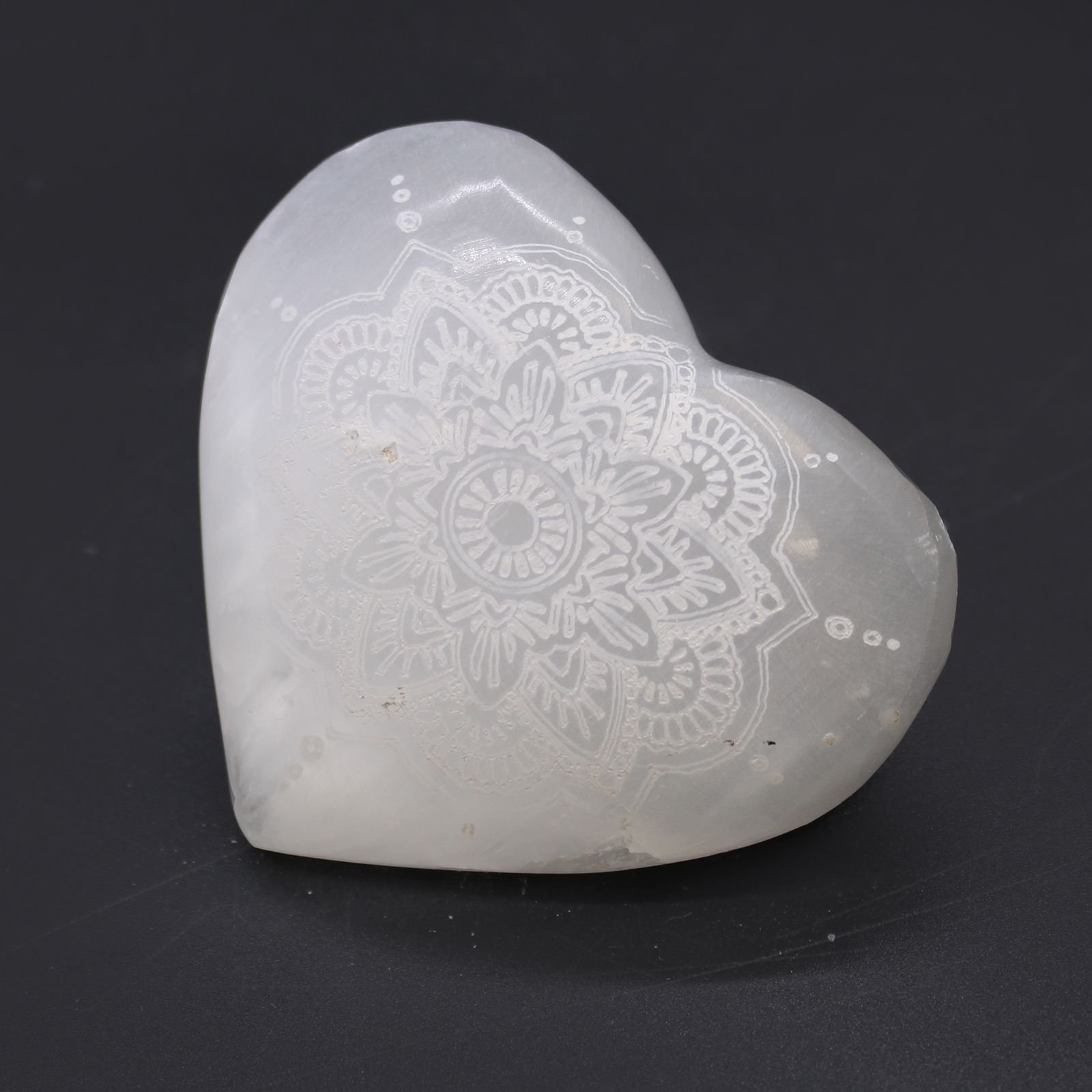 harmonising mandala heart crystal selenite Harmonising Mandala Heart Crystal Selenite - Image 2