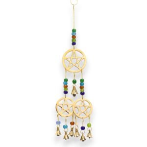Protective Pentagram Brass Wind Chime Bells