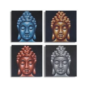 Serene Buddha Heads Canvas Wall Art Set