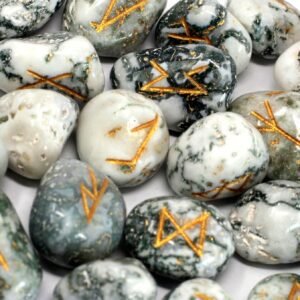 Earth Harmony Rune Stone Set Tree Agate