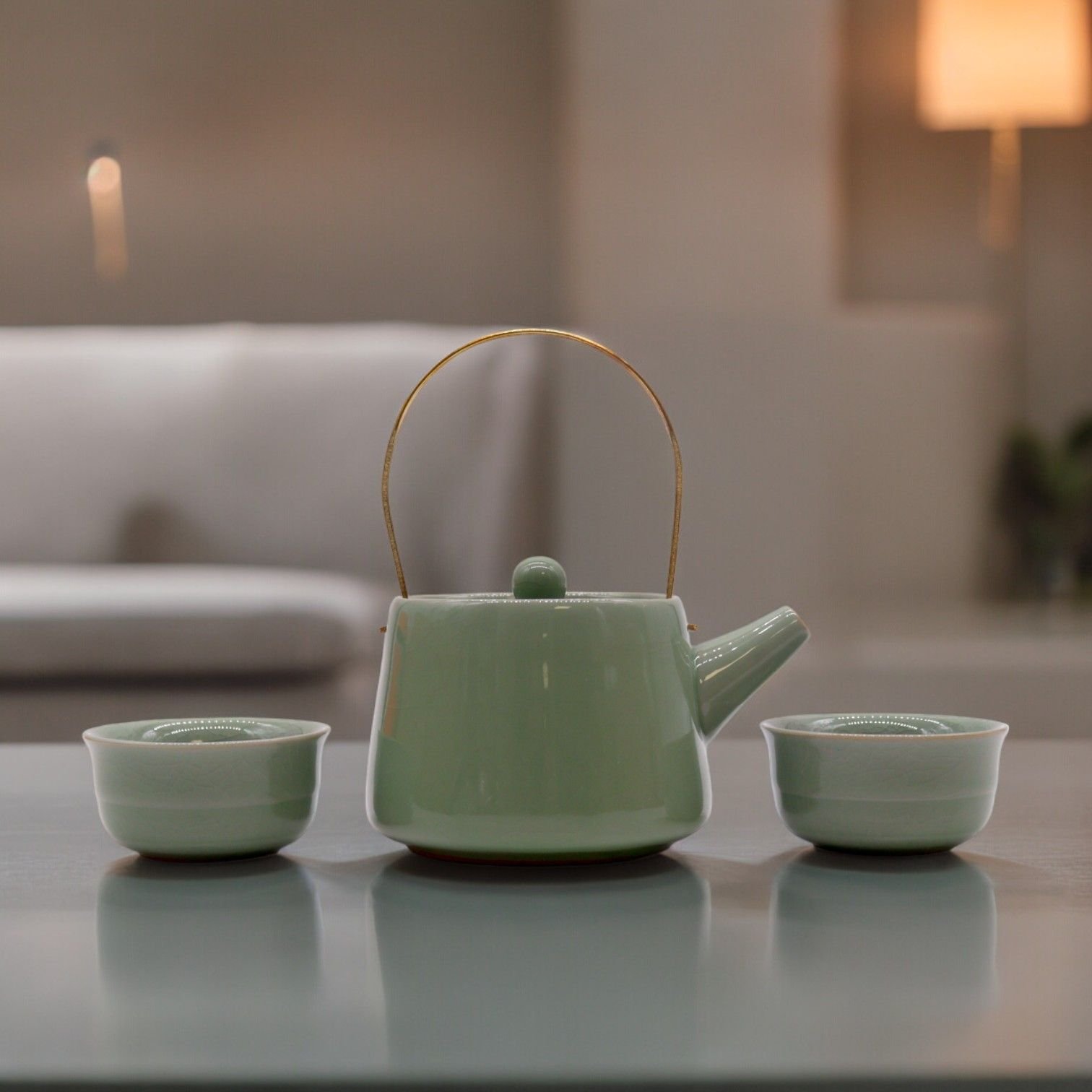 calming jade teapot set green ceramic luxury Calming Jade Teapot Set Green Ceramic Luxury