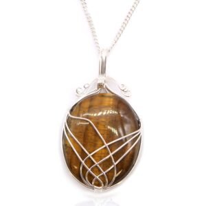 Grounded Focus Swirl Wrapped Tiger Eye Necklace