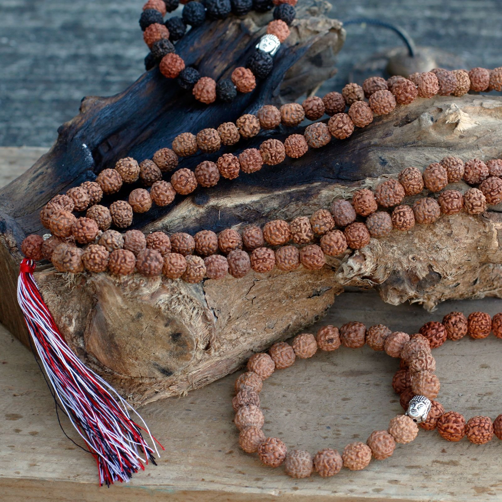 purity meditation mala necklace natural rudraksha Purity Meditation Mala Necklace Natural Rudraksha - Image 5
