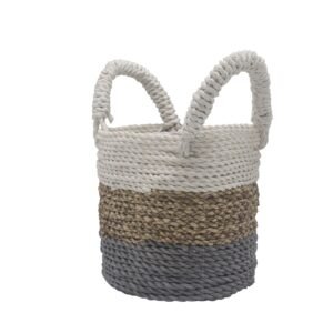 Calm Storage Basket Set Seagrass Grey White