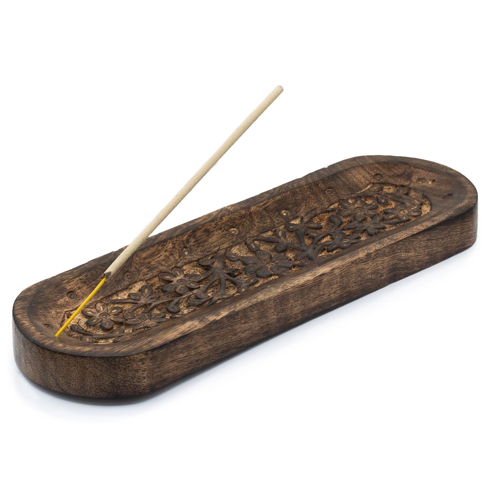 serenity incense tray floral mango wood Serenity Incense Tray Floral Mango Wood - Image 2