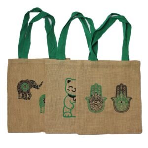 Prosperity Shopping Tote Jute Lucky Money Cat