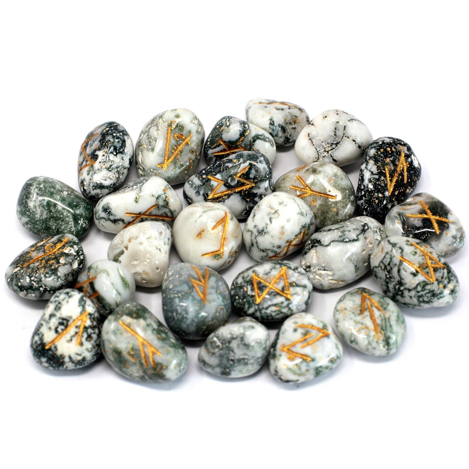 earth harmony rune stone set tree agate Earth Harmony Rune Stone Set Tree Agate - Image 2
