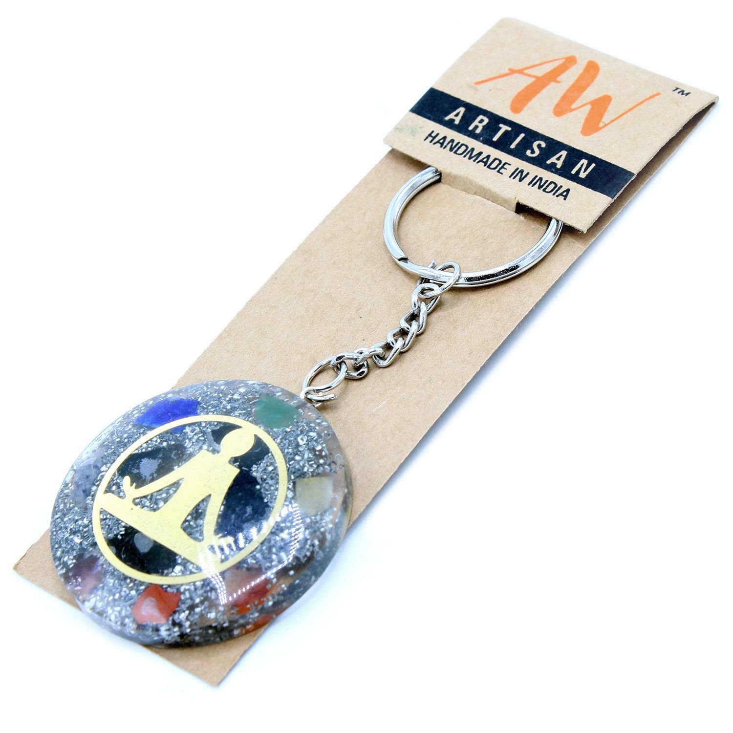 chakra harmony orgonite keyring with buddha Chakra Harmony Orgonite Keyring with Buddha - Image 2