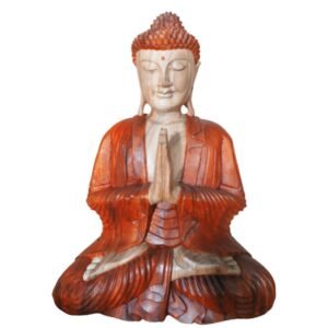 Welcoming Serenity Buddha Statue Suar Wood
