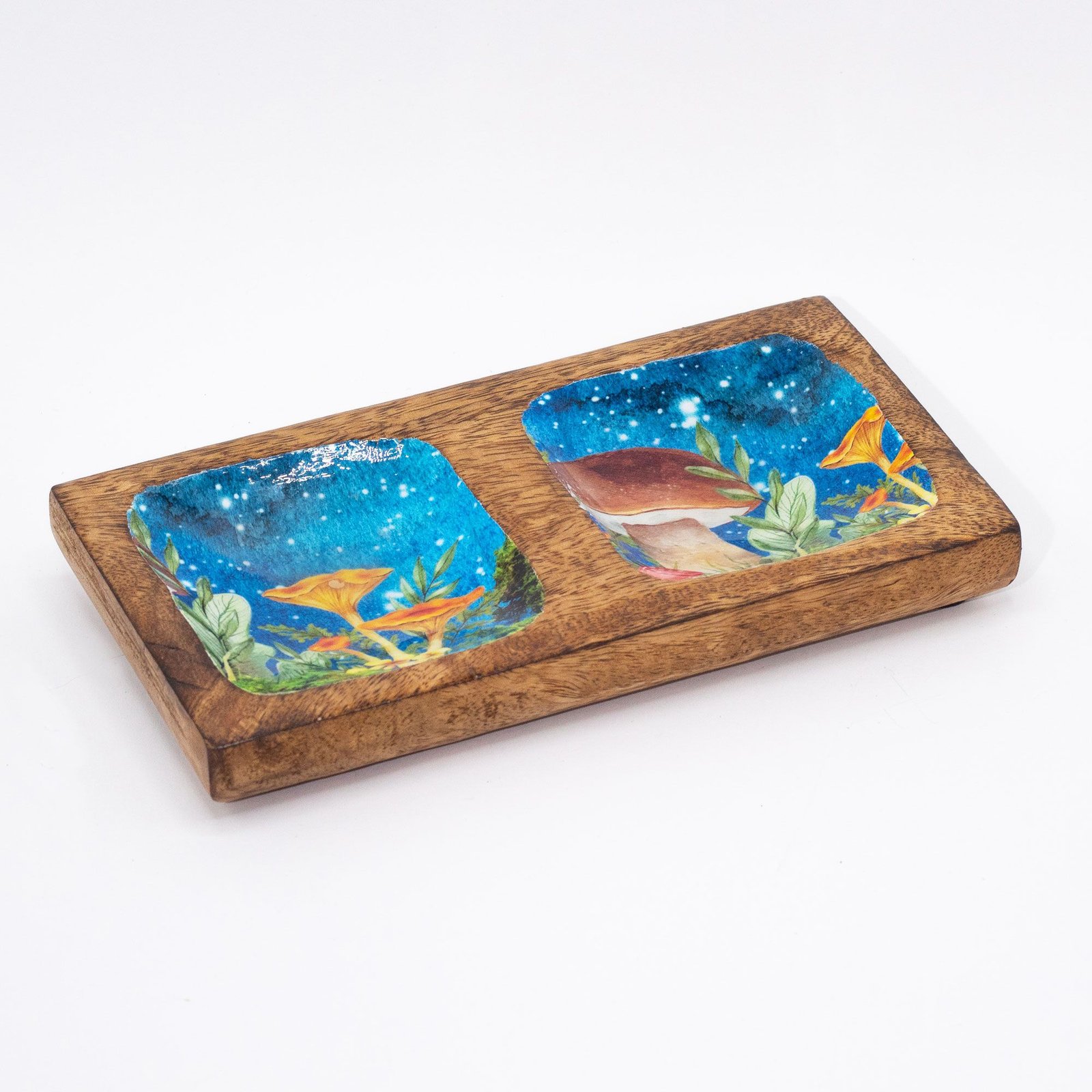 dual trinket tray enamel mushroom teal Dual Trinket Tray Enamel Mushroom Teal - Image 4