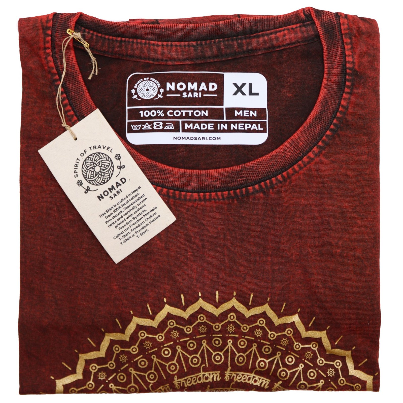 statement hamsa stonewashed cotton t-shirt maroon Statement Hamsa Stonewashed Cotton T-Shirt Maroon
