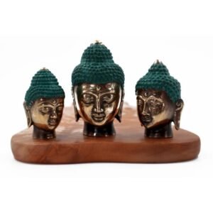 Tranquil Presence Buddha Head Brass Trio