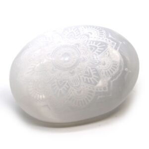 Soothing Mandala Palm Stone Selenite