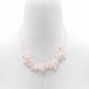 Heart-Opening Longstone Gem Necklace Rose Quartz