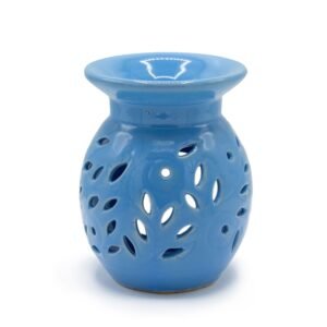 Serene Glow Floral Oil Burner Blue