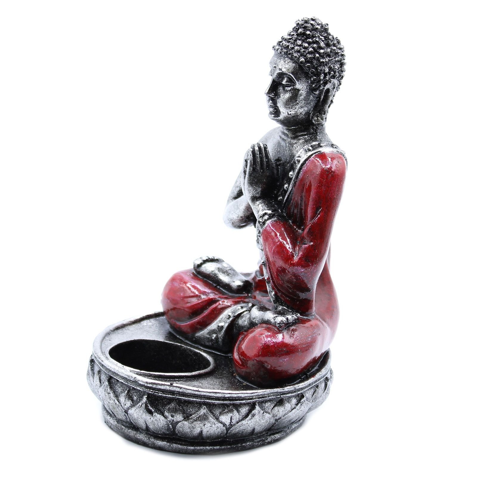 sacred glow red buddha resin candle holder Sacred Glow Red Buddha Resin Candle Holder - Image 5
