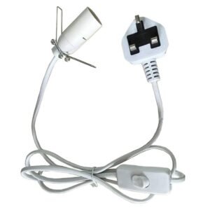 Elegant White Power Cable UK Fitting