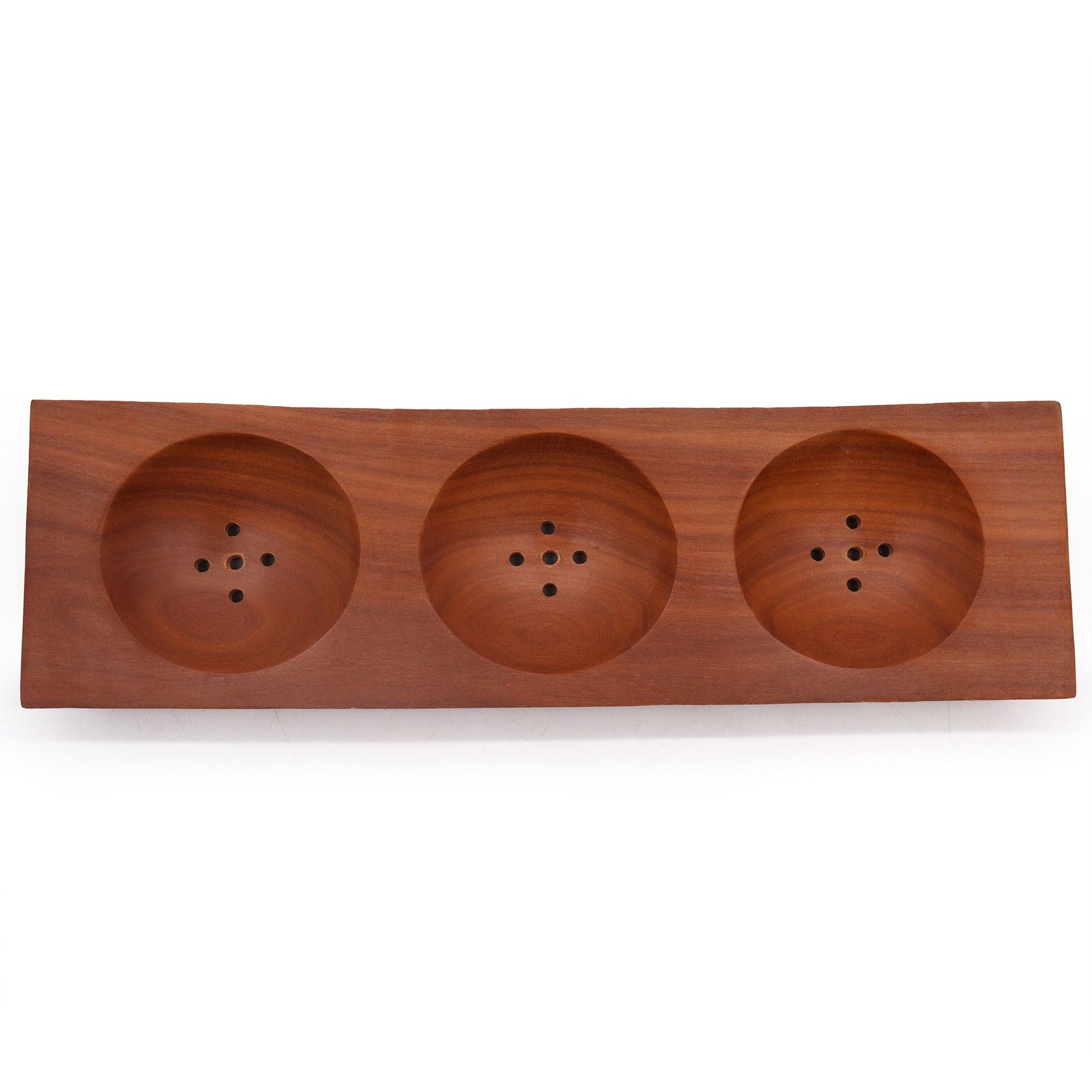 triple bar soap dish mahogany wood Triple Bar Soap Dish Mahogany Wood - Image 2