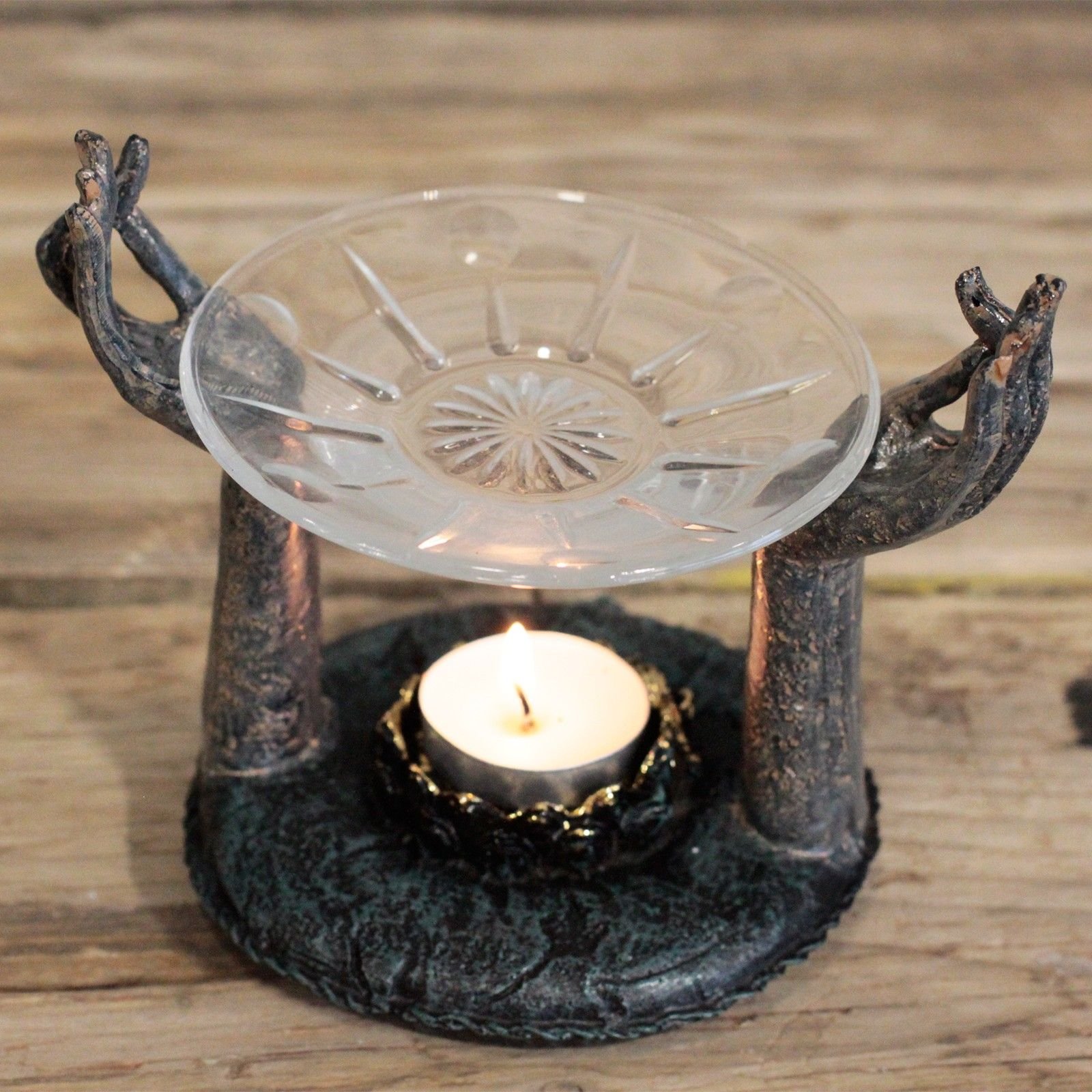 mindful buddha om hands oil burner Mindful Buddha Om Hands Oil Burner