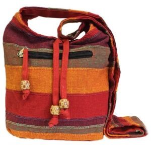 Sunset Journey Sling Bag Deep Red Canvas