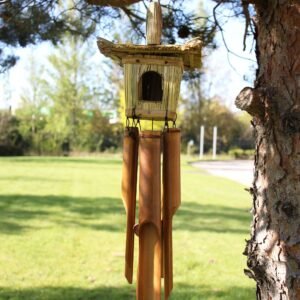 Tranquil Song Square Seagrass Bird House Chimes