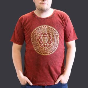 Empowering Chakra Stonewashed Cotton T-Shirt Maroon