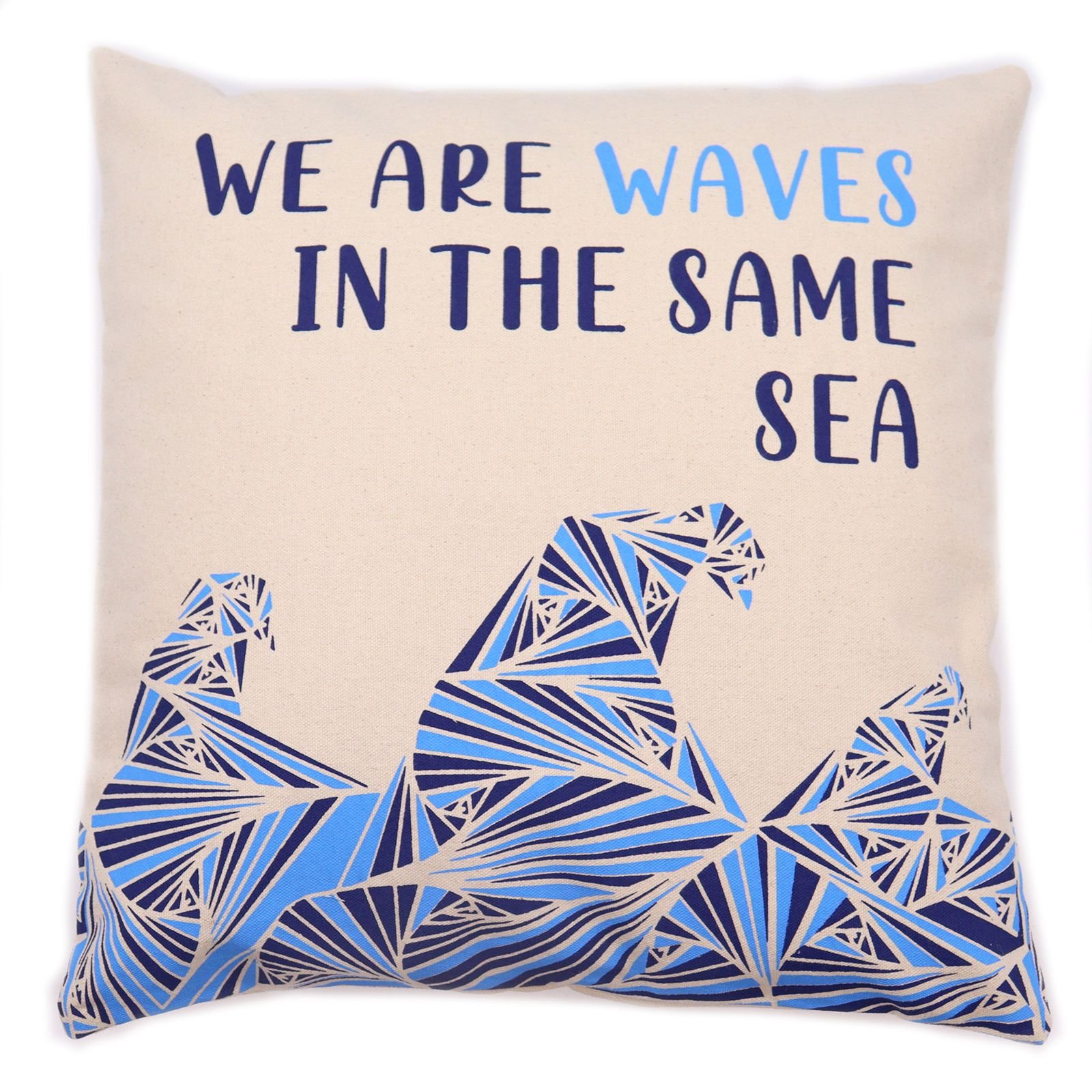 unity quote cotton cushion cover waves grey Unity Quote Cotton Cushion Cover Waves Grey - Image 4