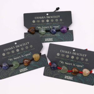 Open Heart Chakra Bracelet Crystal Hearts