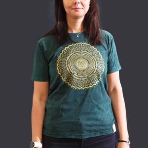 Calming Mandala Stonewashed Cotton T-Shirt Green