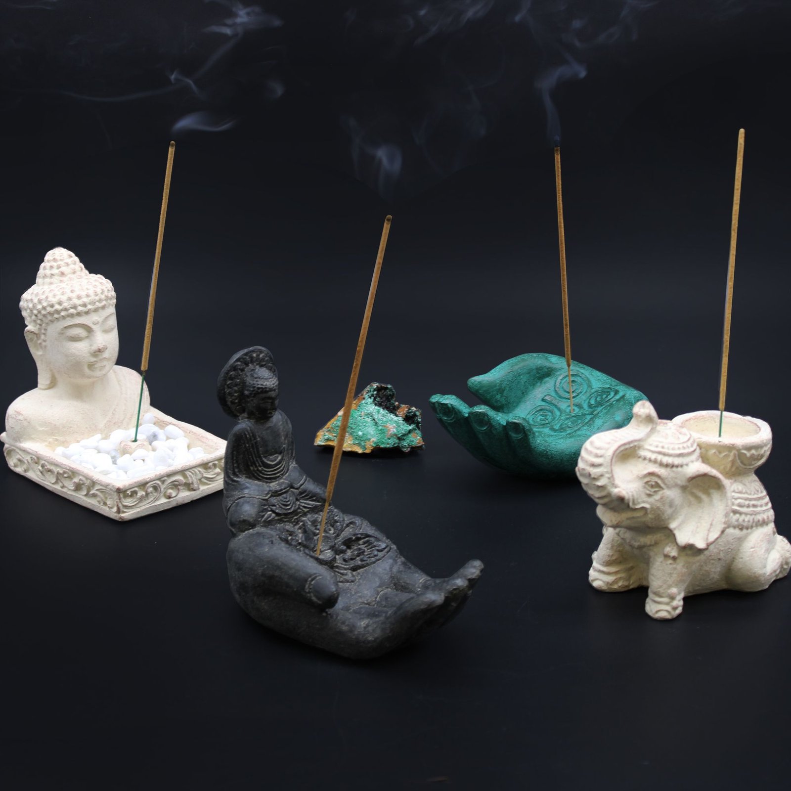 serenity elephant incense and candle holder cream Serenity Elephant Incense and Candle Holder Cream - Image 3