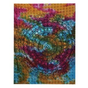 Joyful Mandala Elephant Cotton Tapestry Bedspread