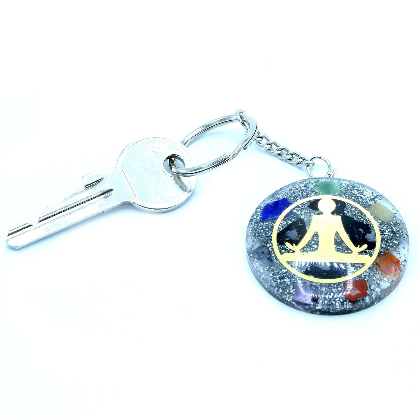 chakra harmony orgonite keyring with buddha Chakra Harmony Orgonite Keyring with Buddha - Image 5