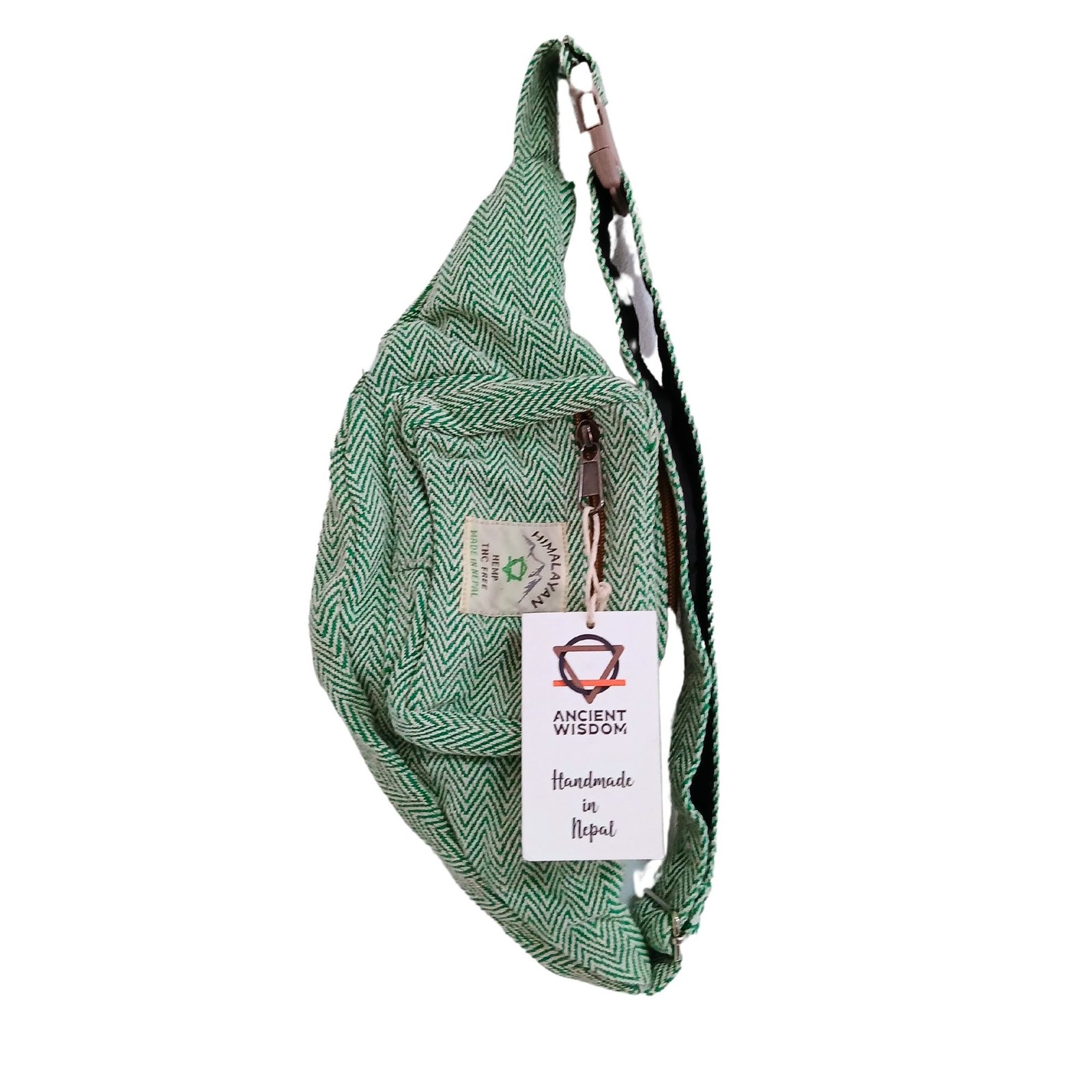 calm journey belt bag cotton hemp sage Calm Journey Belt Bag Cotton Hemp Sage - Image 2