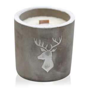 Fireside Stag Concrete Soy Candle Whiskey Smoke