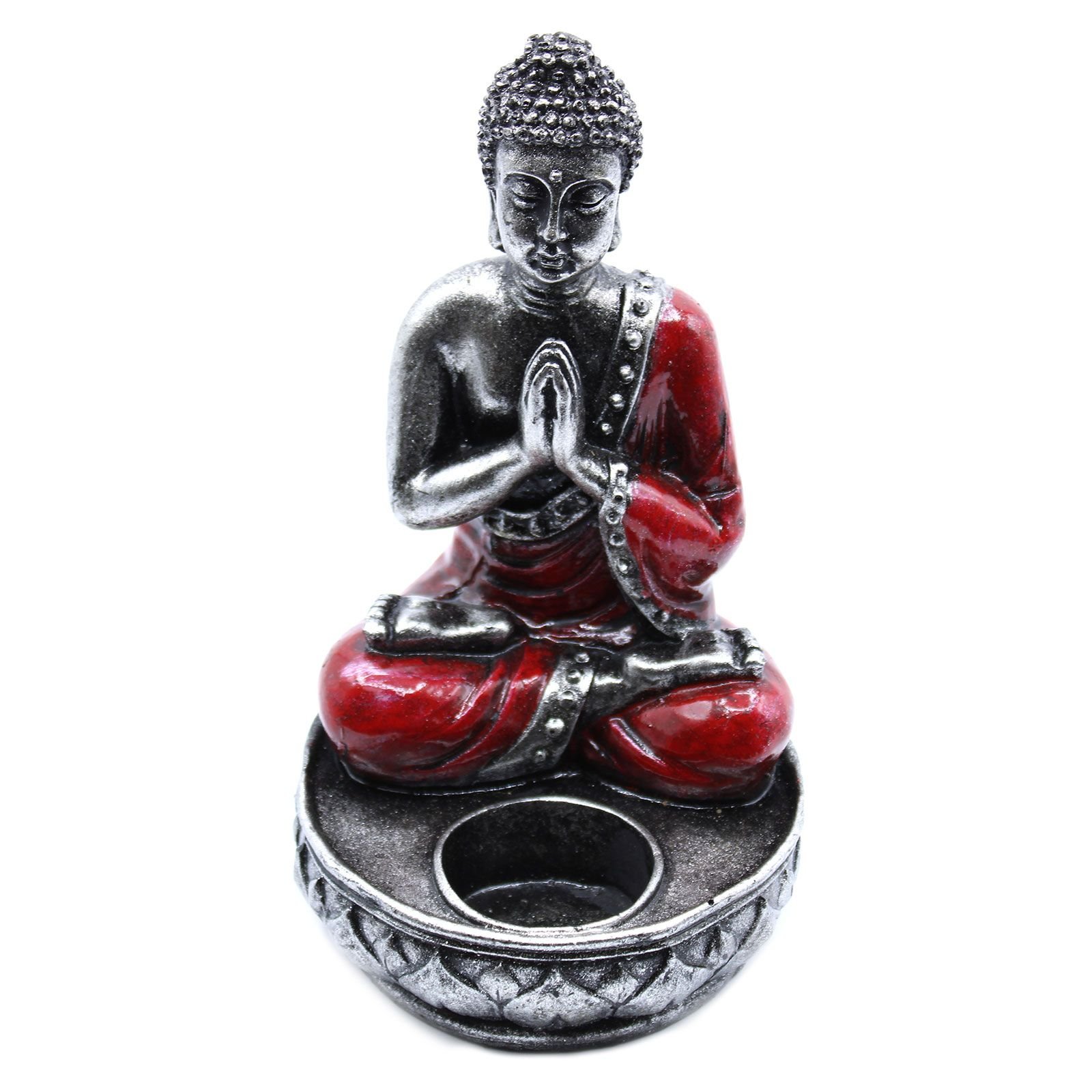 sacred glow red buddha resin candle holder Sacred Glow Red Buddha Resin Candle Holder