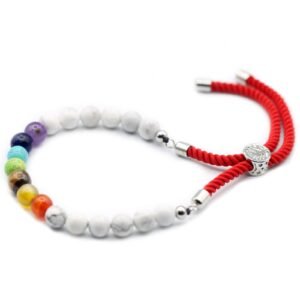 Balanced Chakra Royal Red Bracelet White Howlite