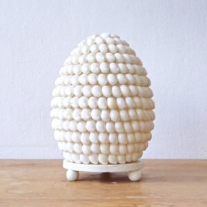Coastal Glow Boho Seashell Oval Table Lamp