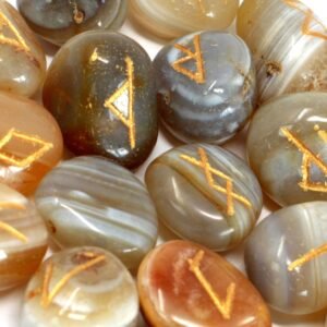 Balanced Insight Rune Stone Set Banded Agate