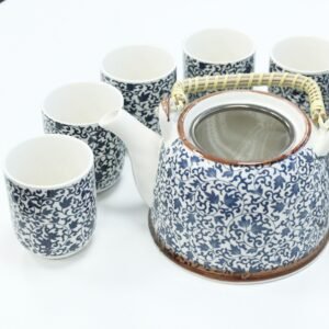 Calming Tea Ritual Set Blue Pattern
