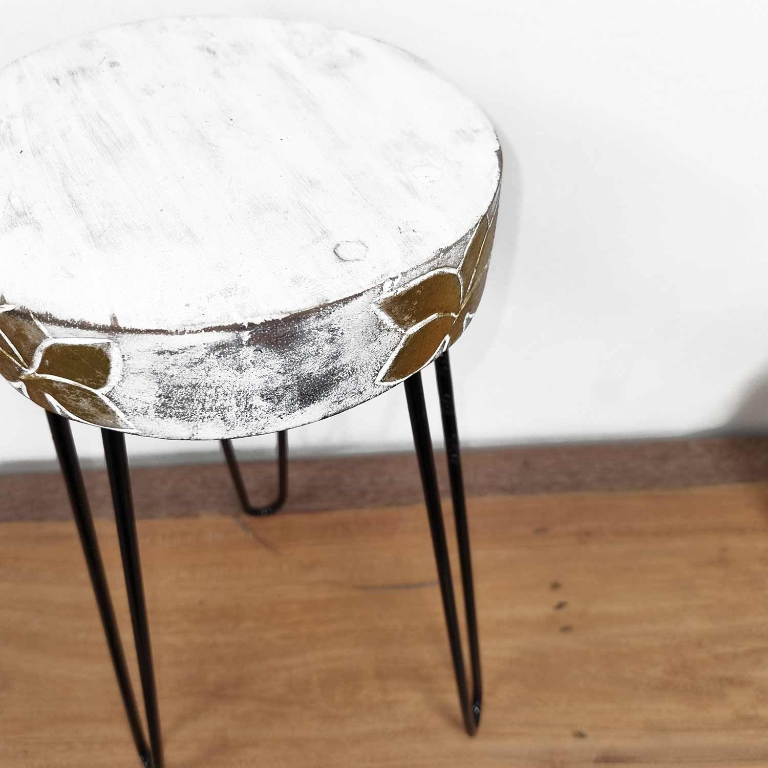 elevated plant stand albasia wood whitewash Elevated Plant Stand Albasia Wood Whitewash - Image 4