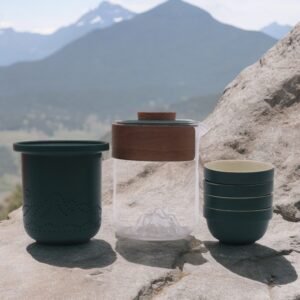 Nomad Mountain Travel Teapot Set Four Cups