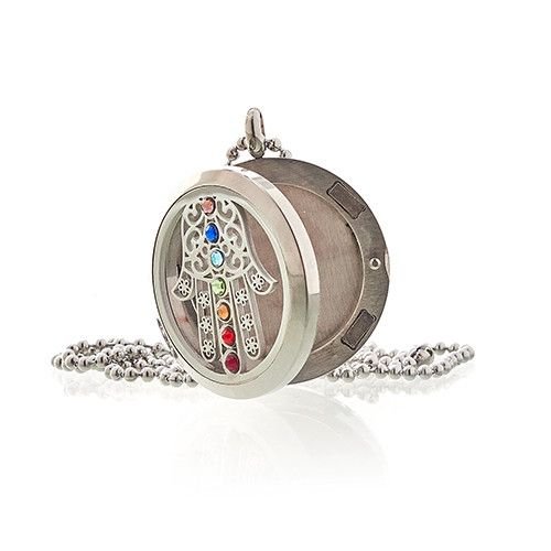 protection & balance aromatherapy necklace hamsa chakra Protection & Balance Aromatherapy Necklace Hamsa Chakra - Image 2