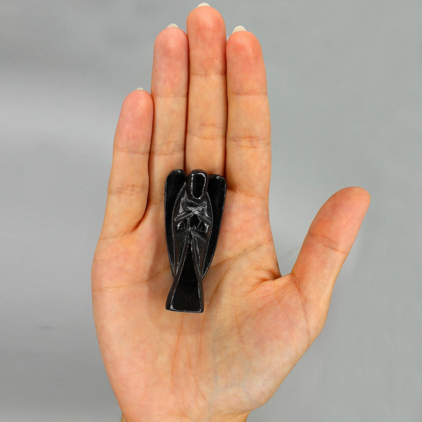 protective guardian angel figurine black agate Protective Guardian Angel Figurine Black Agate - Image 3